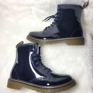 Doc Martens  Glossy Black Lace Up Boots